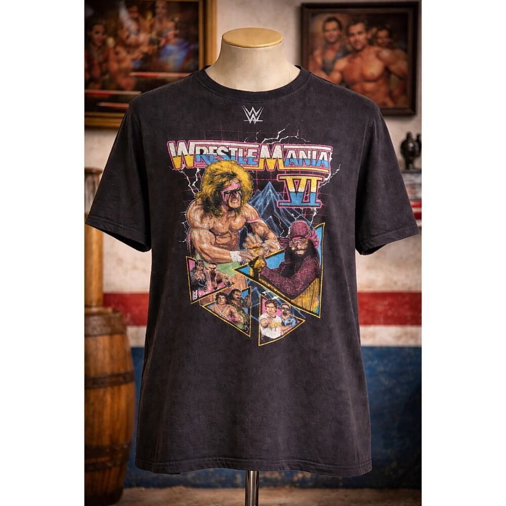 WWE WrestleMania VI Graphic Tee Shirt L